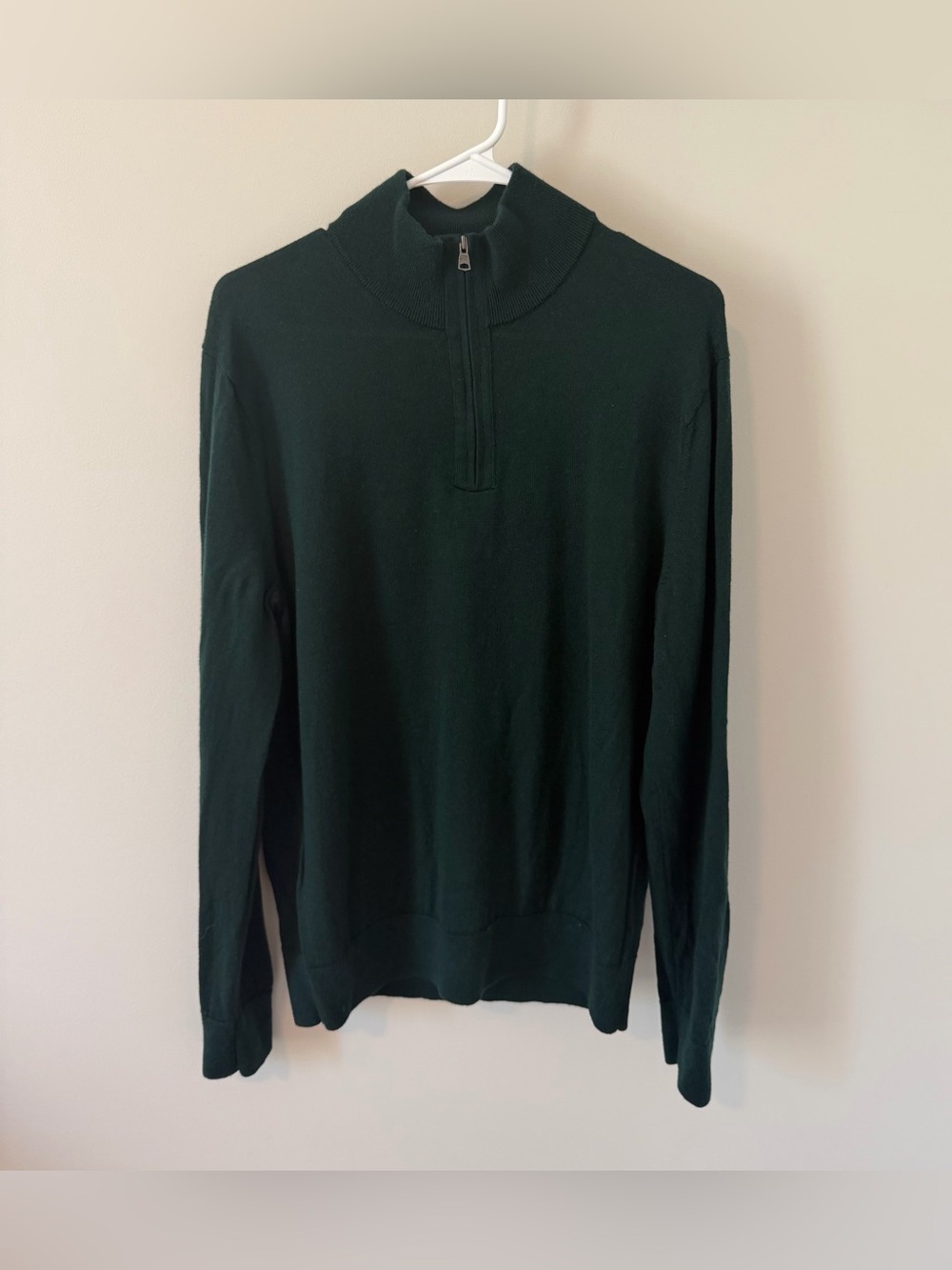 Banana Republic Italian Merino Wool By Baruffa 1/4 Zip Pullover Green Size Large